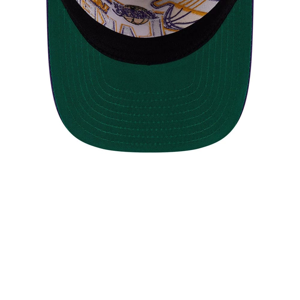 Pictured is this NBA Classic LA Lakers 9FIFTY A-Frame Snapback cap in White. 2