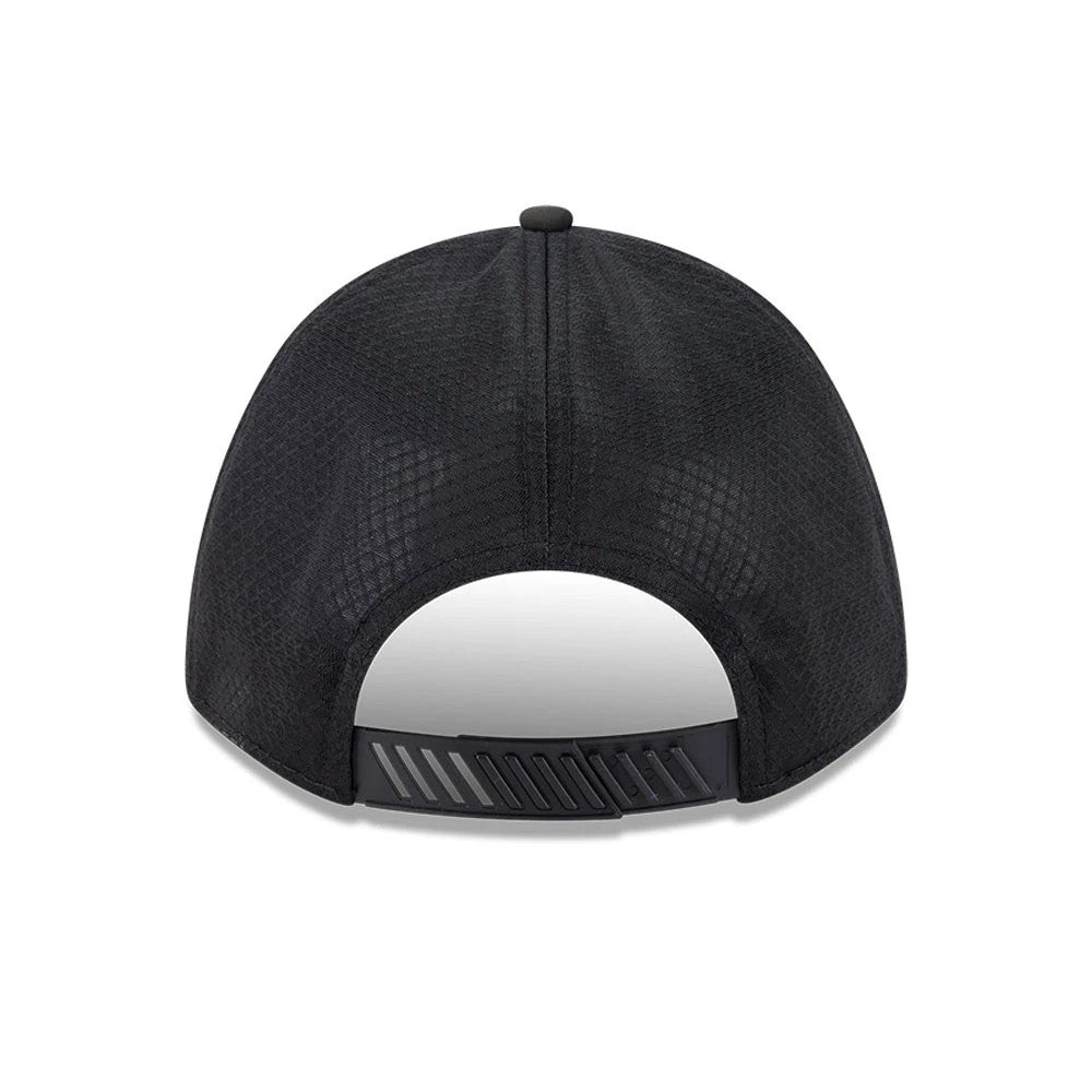 Pictured is this MLB Badged Chicago White Sox 9FORTY M-Crown A-Frame Trucker cap in black. 2
