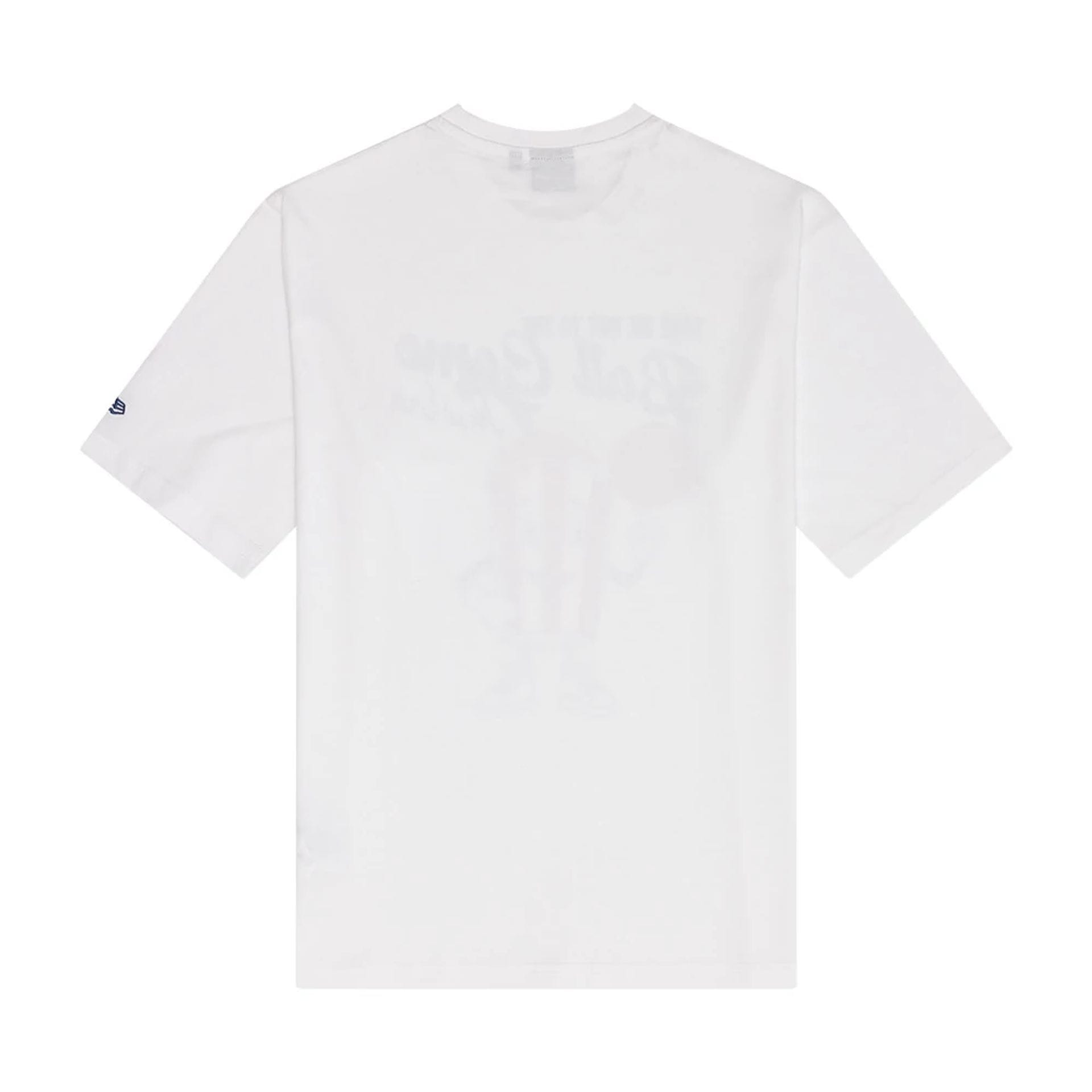 The Male model is wearing New Era Food Graphic White Oversized T-Shirt 2