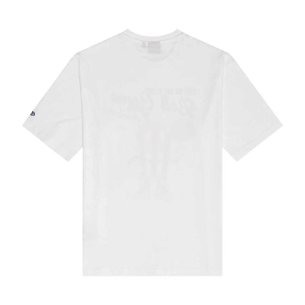 The Male model is wearing New Era Food Graphic White Oversized T-Shirt 2