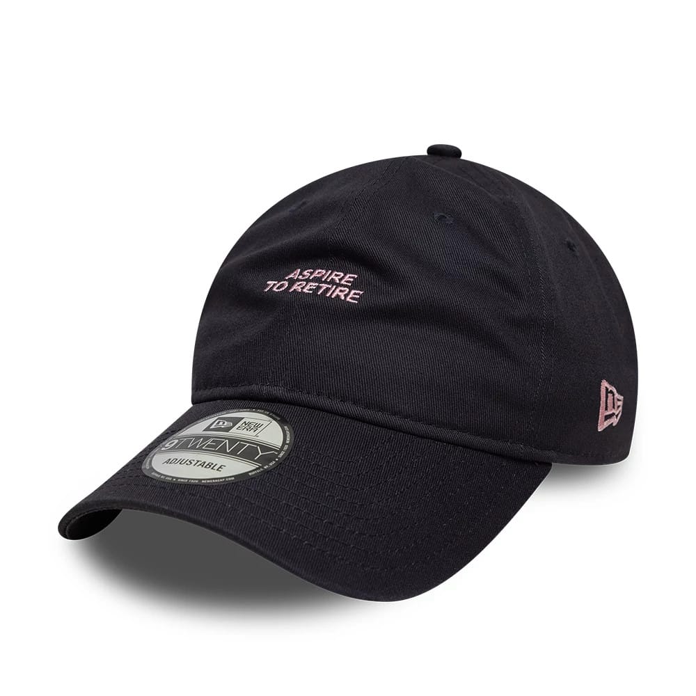 This is a New Era Slogan Navy 9TWENTY Adjustable Cap 1