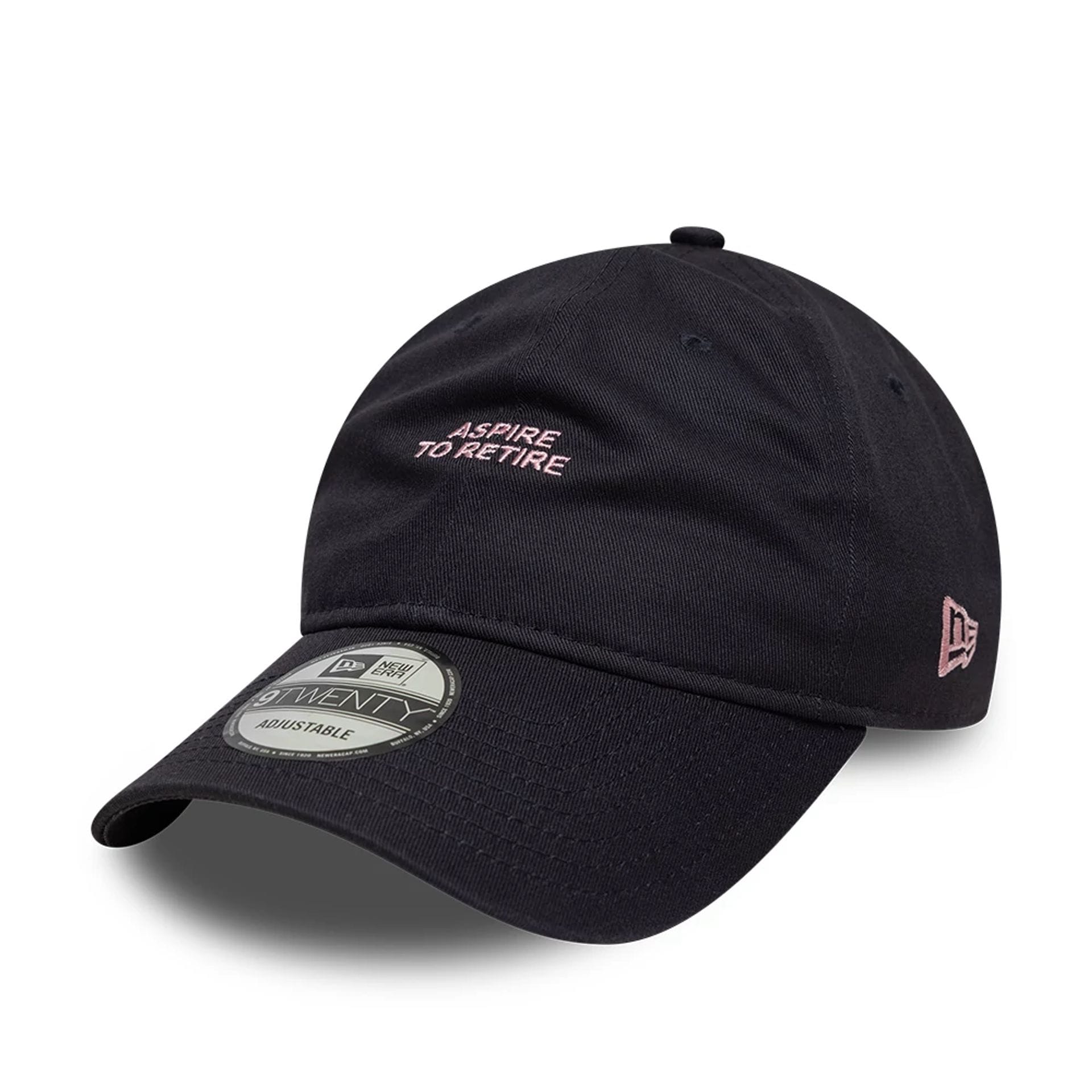 This is a New Era Slogan Navy 9TWENTY Adjustable Cap 1