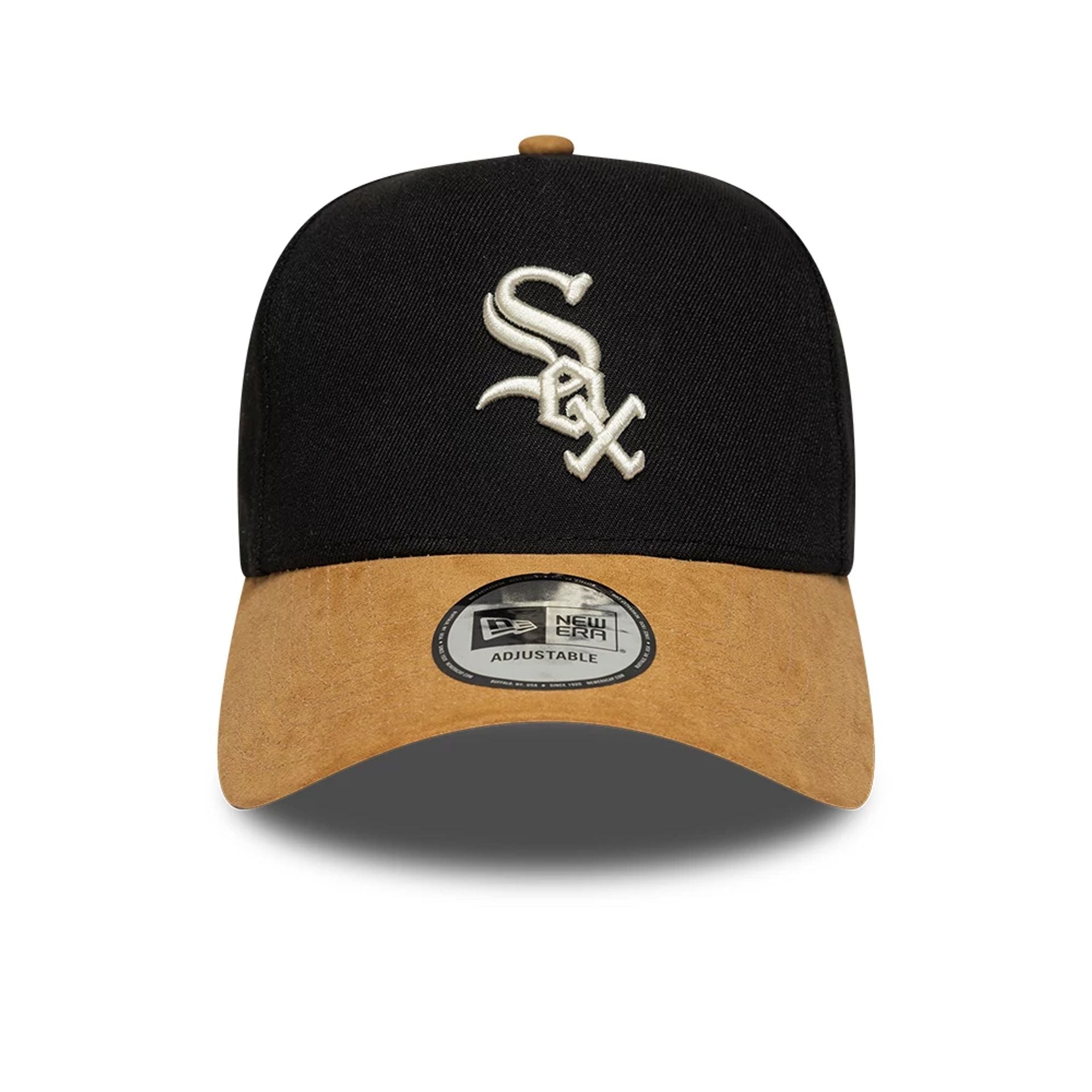This is a Chicago White Sox MLB Suede Visor Black 9FORTY E-Frame Adjustable Cap 2