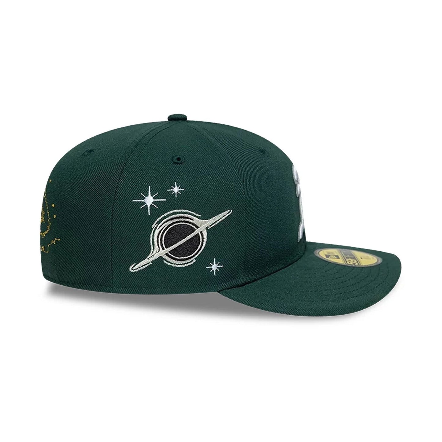 This is a Oakland Athletics MLB Planet Icon Dark Green 59FIFTY Fitted Cap 7