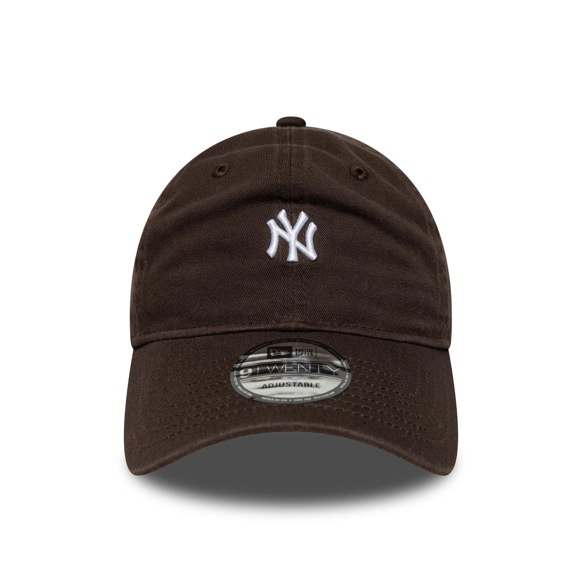 This is a New York Yankees MLB Washed Mini Logo Dark Brown 9TWENTY Adjustable Cap 2