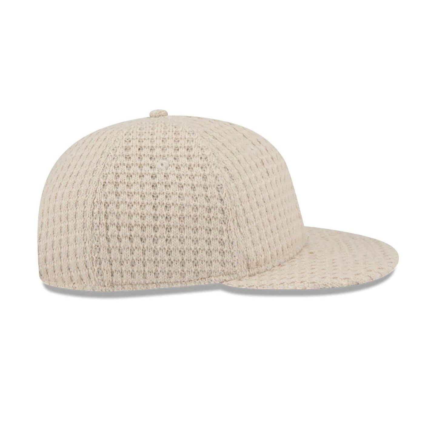 This is a New Era Waffle Knit Light Beige Retro Crown 9FIFTY Adjustable Cap 7
