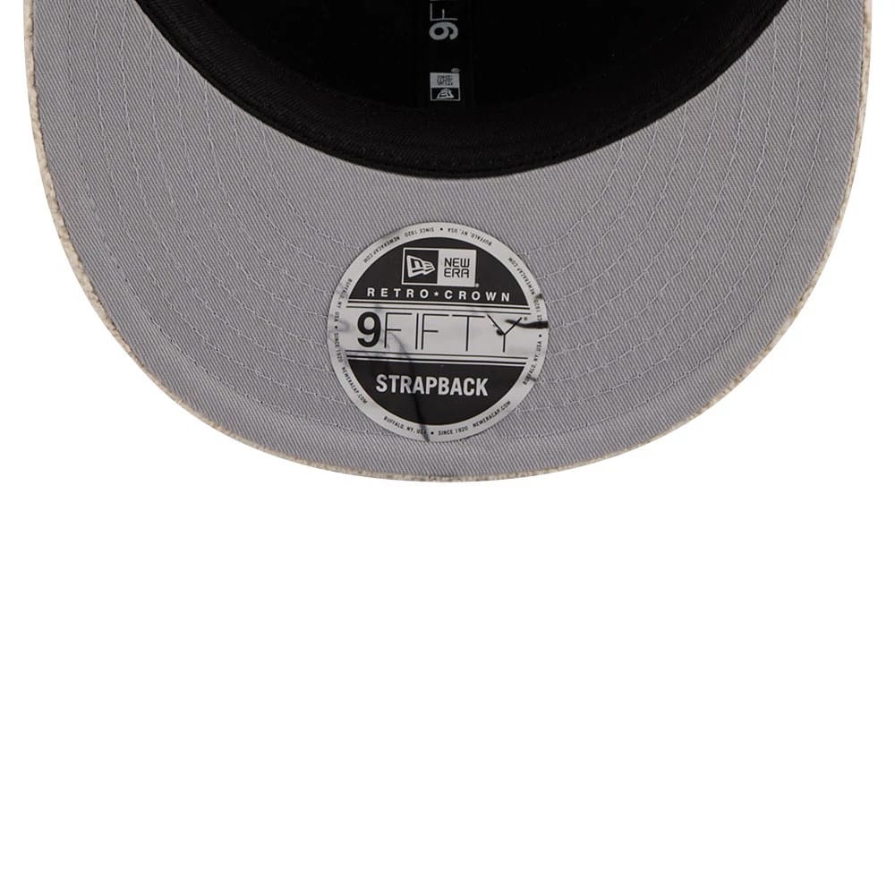 This is a New Era Waffle Knit Light Beige Retro Crown 9FIFTY Adjustable Cap 2