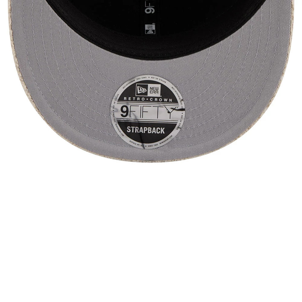 This is a New Era Waffle Knit Light Beige Retro Crown 9FIFTY Adjustable Cap 2