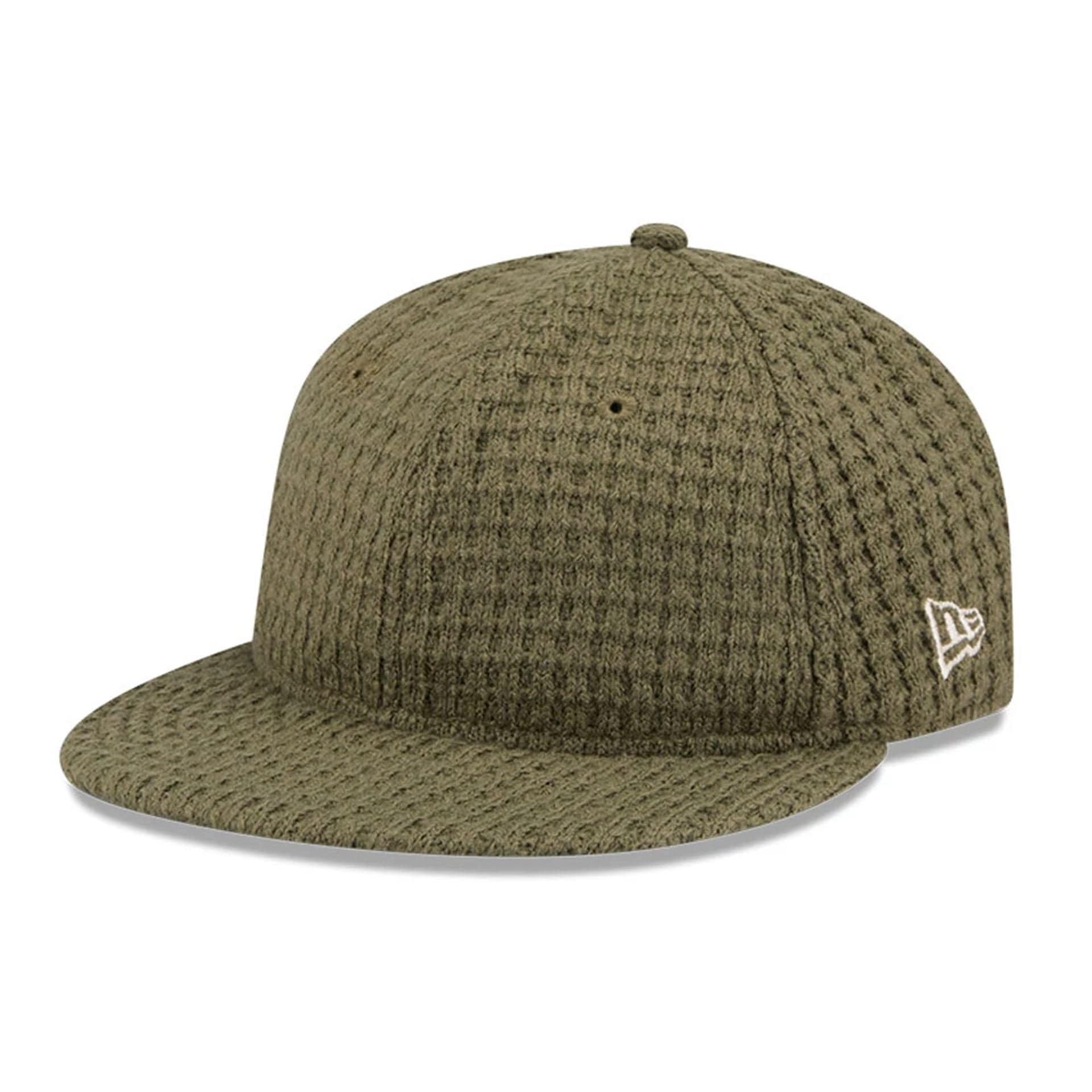 This is a New Era Waffle Knit Green Retro Crown 9FIFTY Adjustable Cap 1