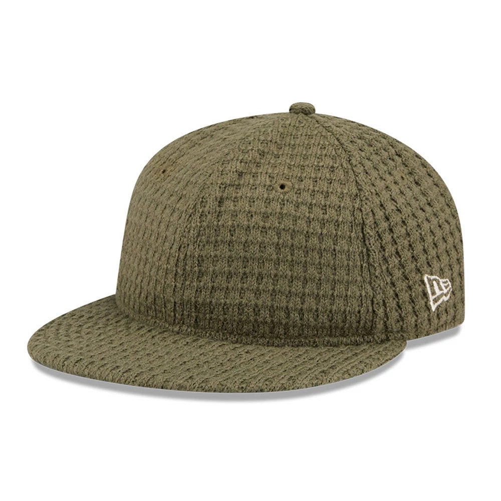 This is a New Era Waffle Knit Green Retro Crown 9FIFTY Adjustable Cap 1