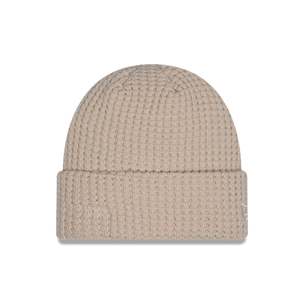 This is a New Era Waffle Knit Light Beige Cuff knit Beanie Hat 1