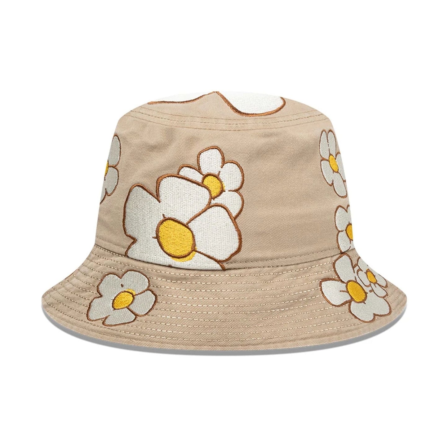 This is a New Era x Rodrigo Roji Flowers Light Beige Bucket Hat 4