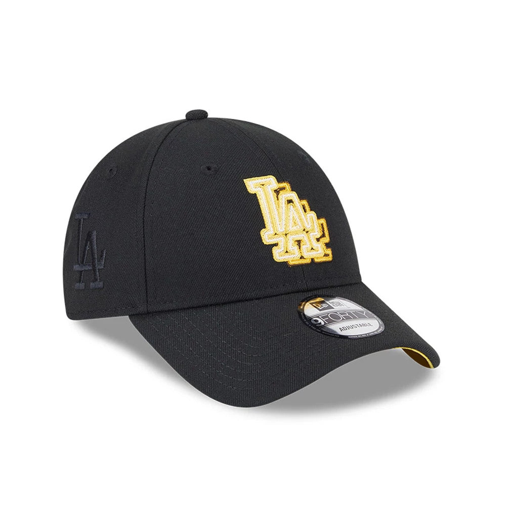 Pictured is this MLB Neon LA Dodgers 9FORTY Adjustable cap in black. 1