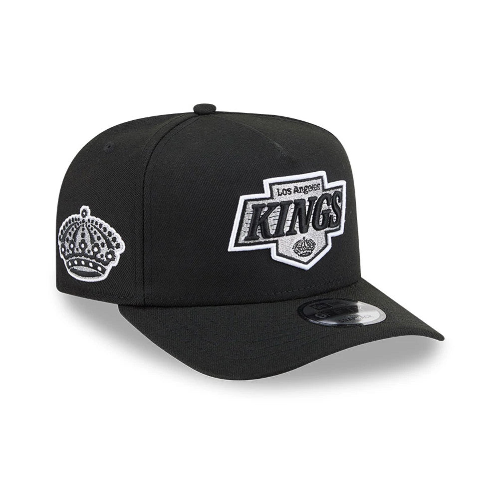 Pictured is this NHL Evergreen LA Kings 9FIFTY A-Frame Snapback cap in black. 1
