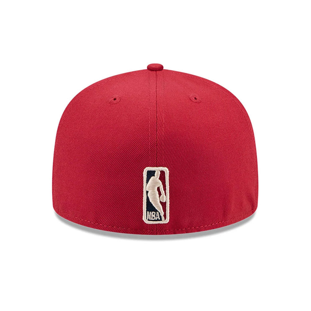 Pictured is this NBA Hardwood Classic Denver Nuggets 59FIFTY Fitted cap in dark red. 7