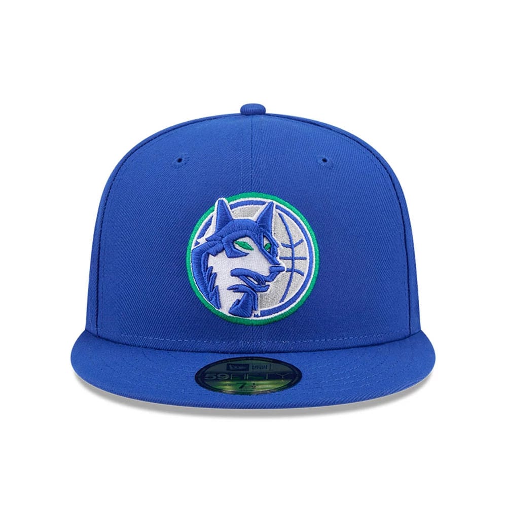 Pictured is this NBA Hardwood Classic Minnesota Timberwolves 59FIFTY Fitted cap in blue. 3