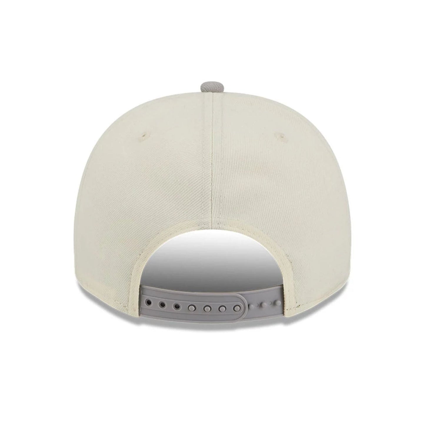 San Antonio Spurs NBA Grey New Era 9FIFTY A-Frame Snapback Adjustable Cap, rear view showing a structured grey crown, grey snap closure and top button, with no logos or embroidery.