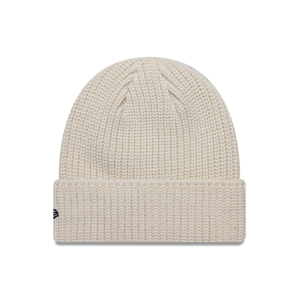 This is a Newcastle United FC Ribbed Light Beige Cuff knit Beanie Hat 2