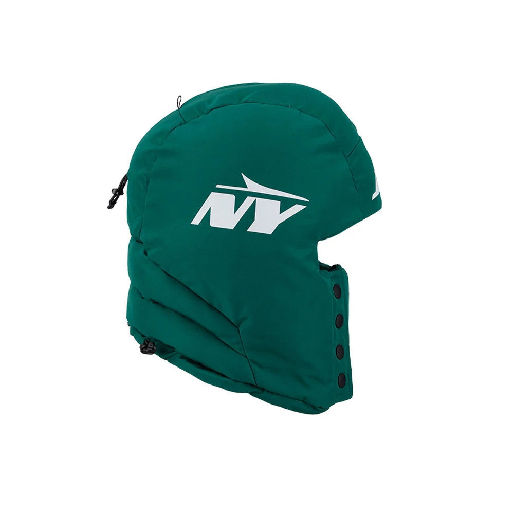 Pictured is this NFL Puffer Helmet New York Jets Trapper hat in green. 6