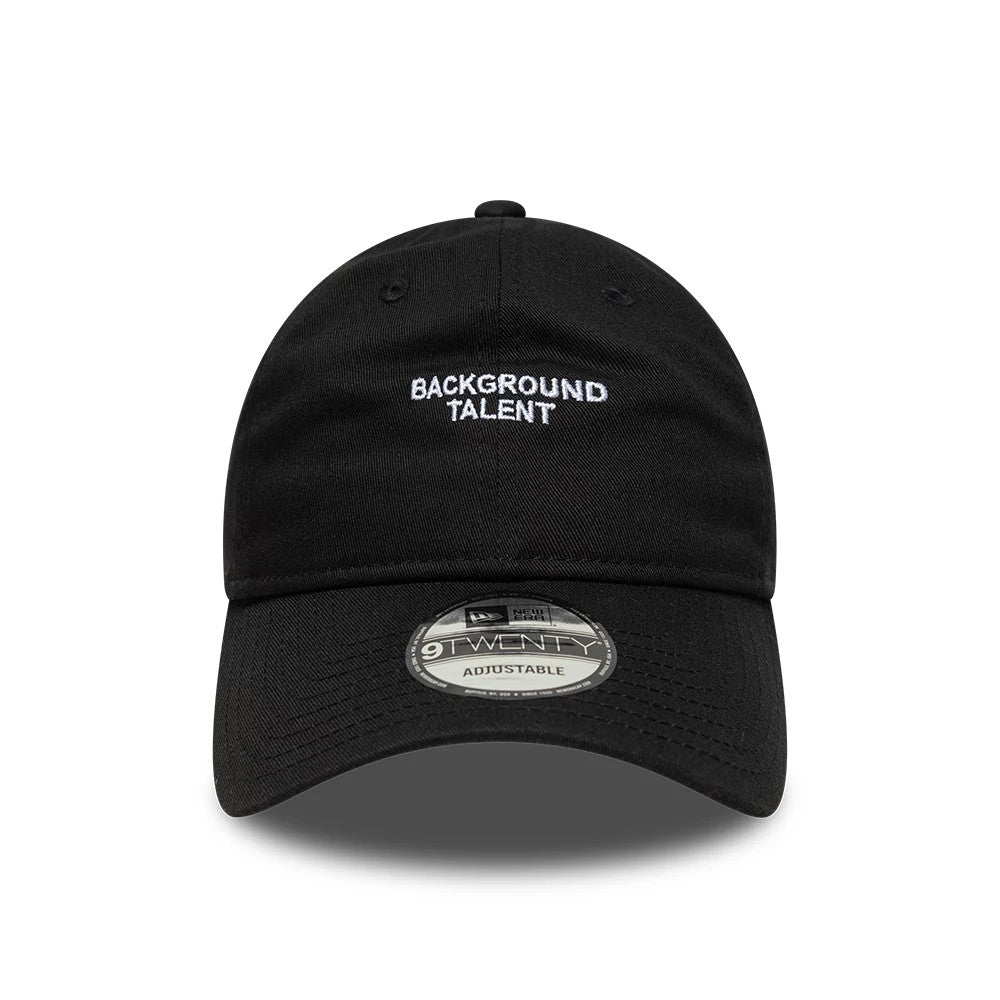 This is a New Era Slogan Background Talent Black 9TWENTY Adjustable Cap 2