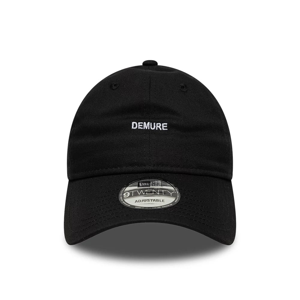 This is a New Era Slogan Demure Black 9TWENTY Adjustable Cap 2