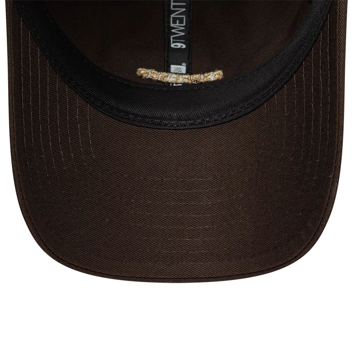 This is a New Era Slogan Espresso Dark Brown 9TWENTY Adjustable Cap 7