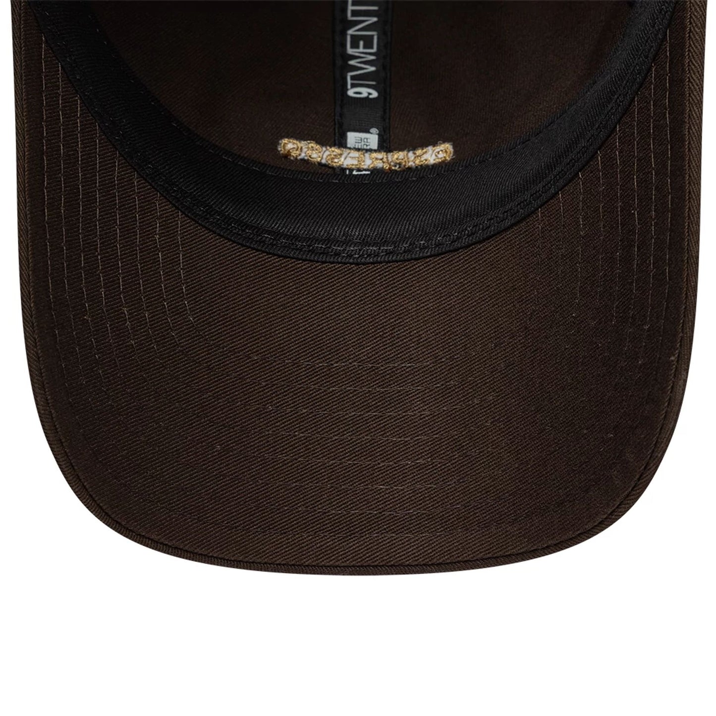 This is a New Era Slogan Espresso Dark Brown 9TWENTY Adjustable Cap 7
