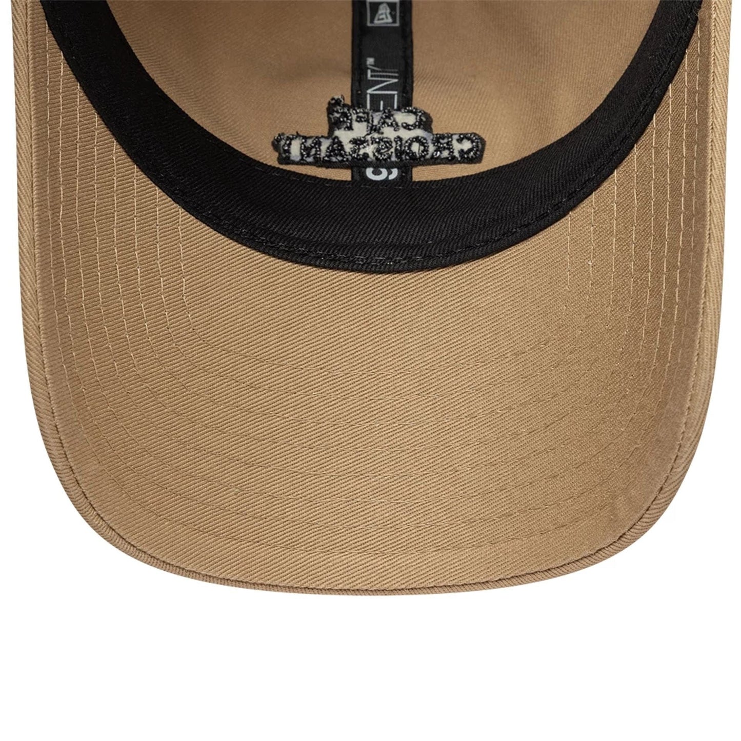 This is a New Era Slogan Café Croissant Light Beige 9TWENTY Adjustable Cap 7