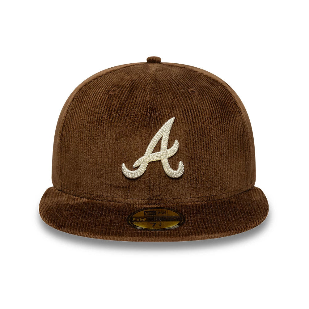 This is a Atlanta Braves MLB Cord Dark Brown 59FIFTY Fitted Cap 2