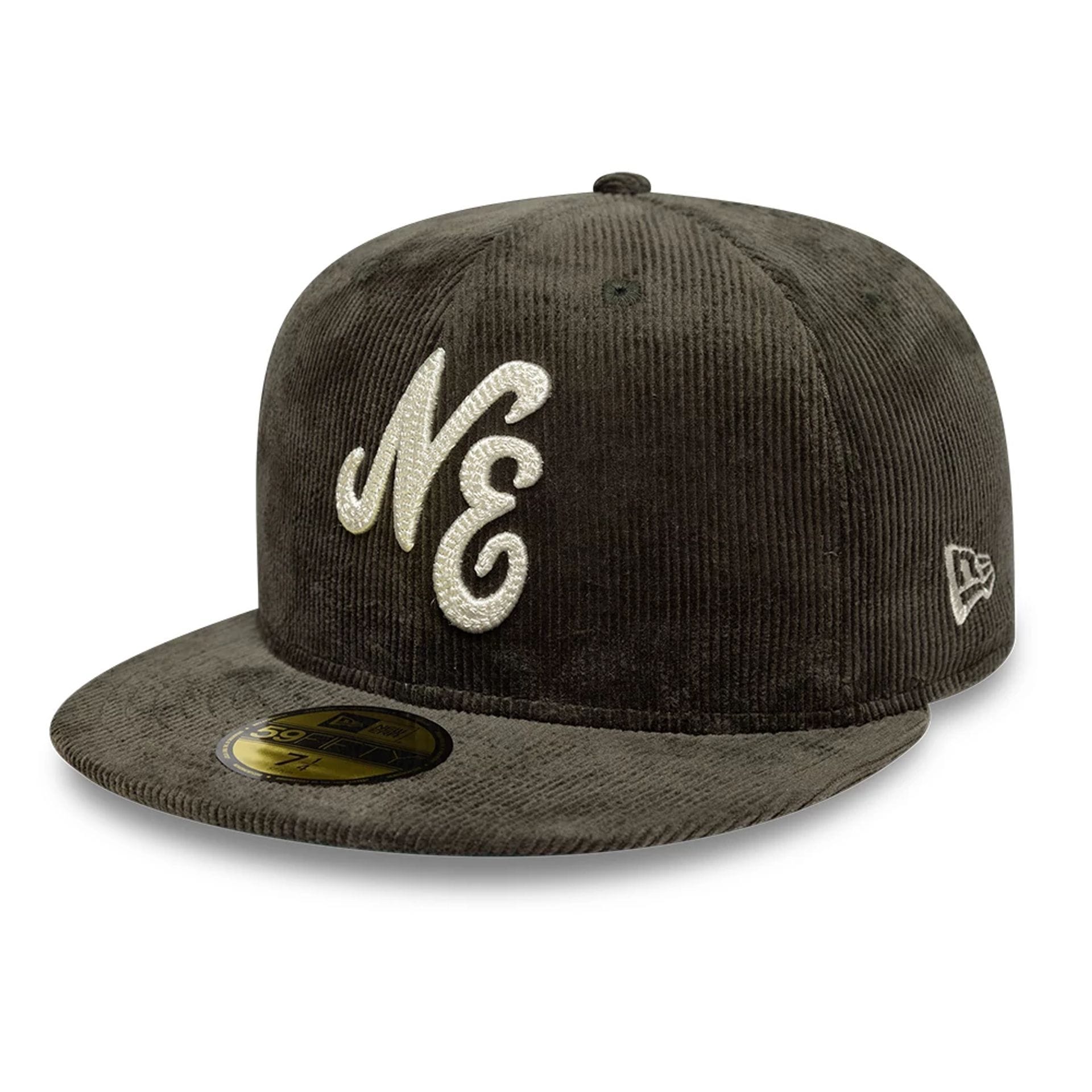 This is a New Era Cord Dark Green 59FIFTY Fitted Cap 1