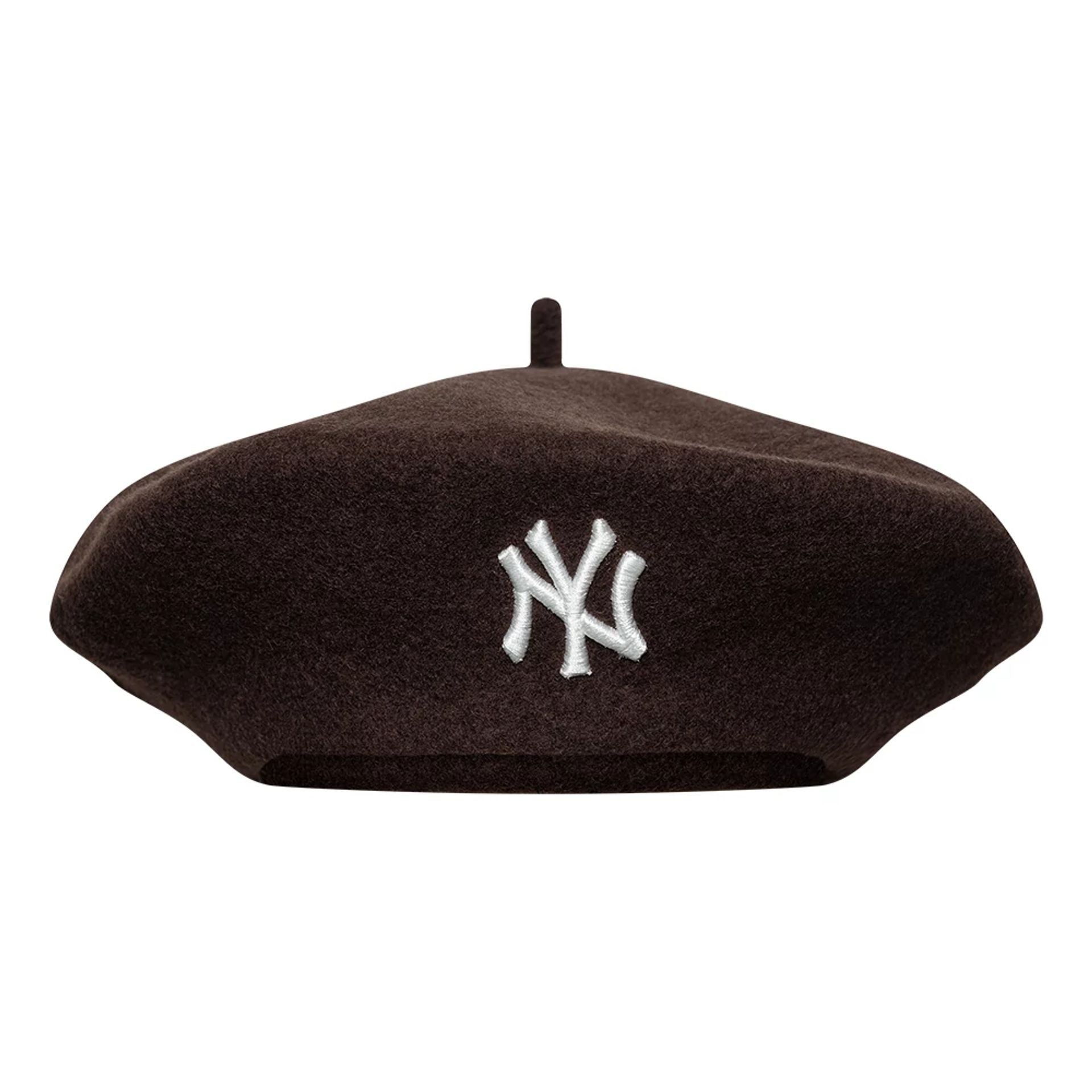 This is a New York Yankees Womens MLB Wool Dark Brown Beret 2