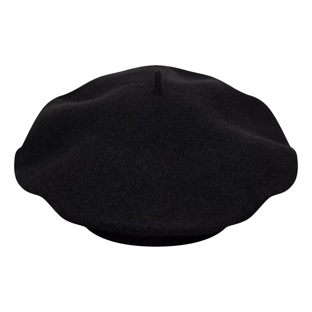 This is a Womens New Era Wool Black Beret 4