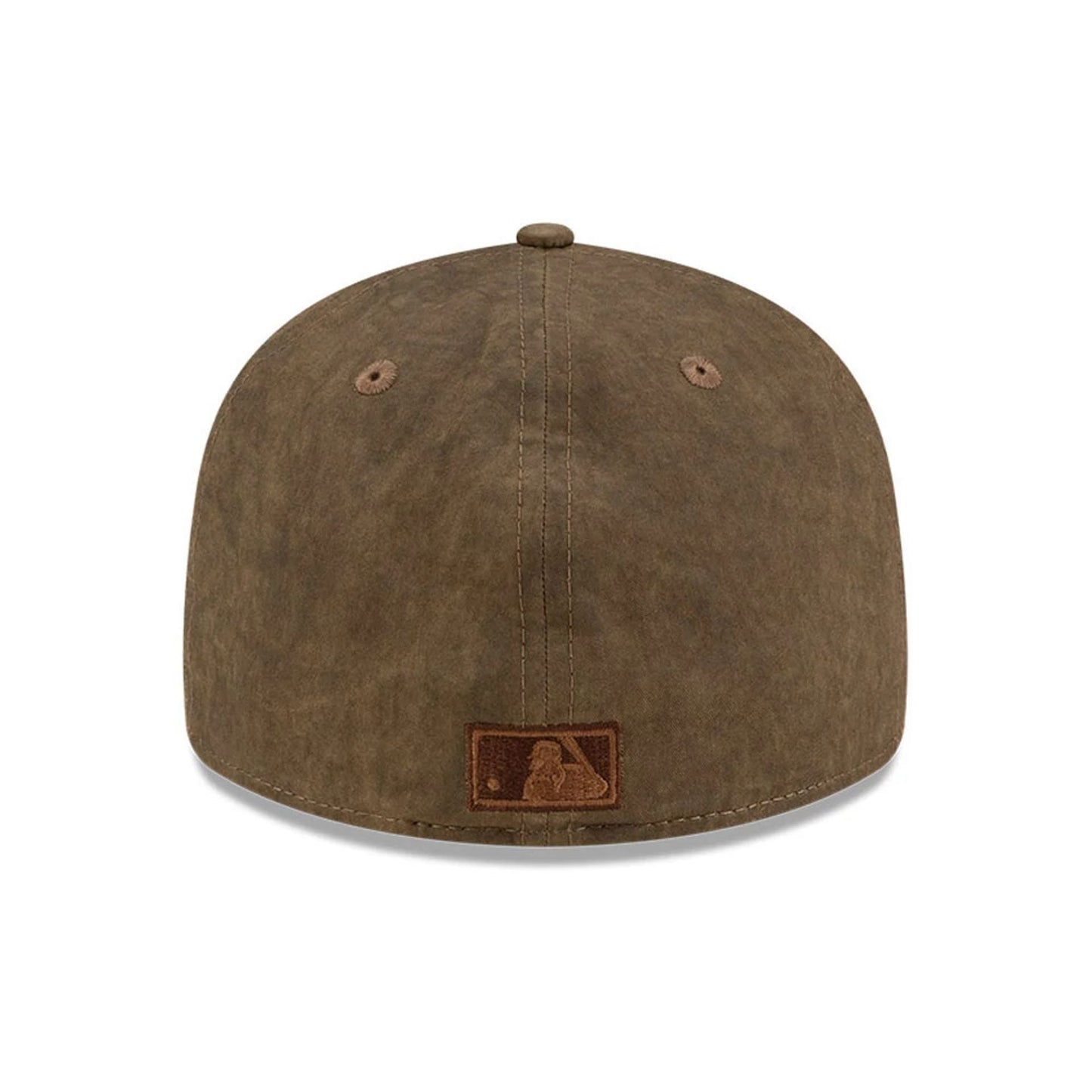 Pictured is this MLB Utility Linen New York Mets Retro Crown 59FIFTY Fitted cap in open brown. 7