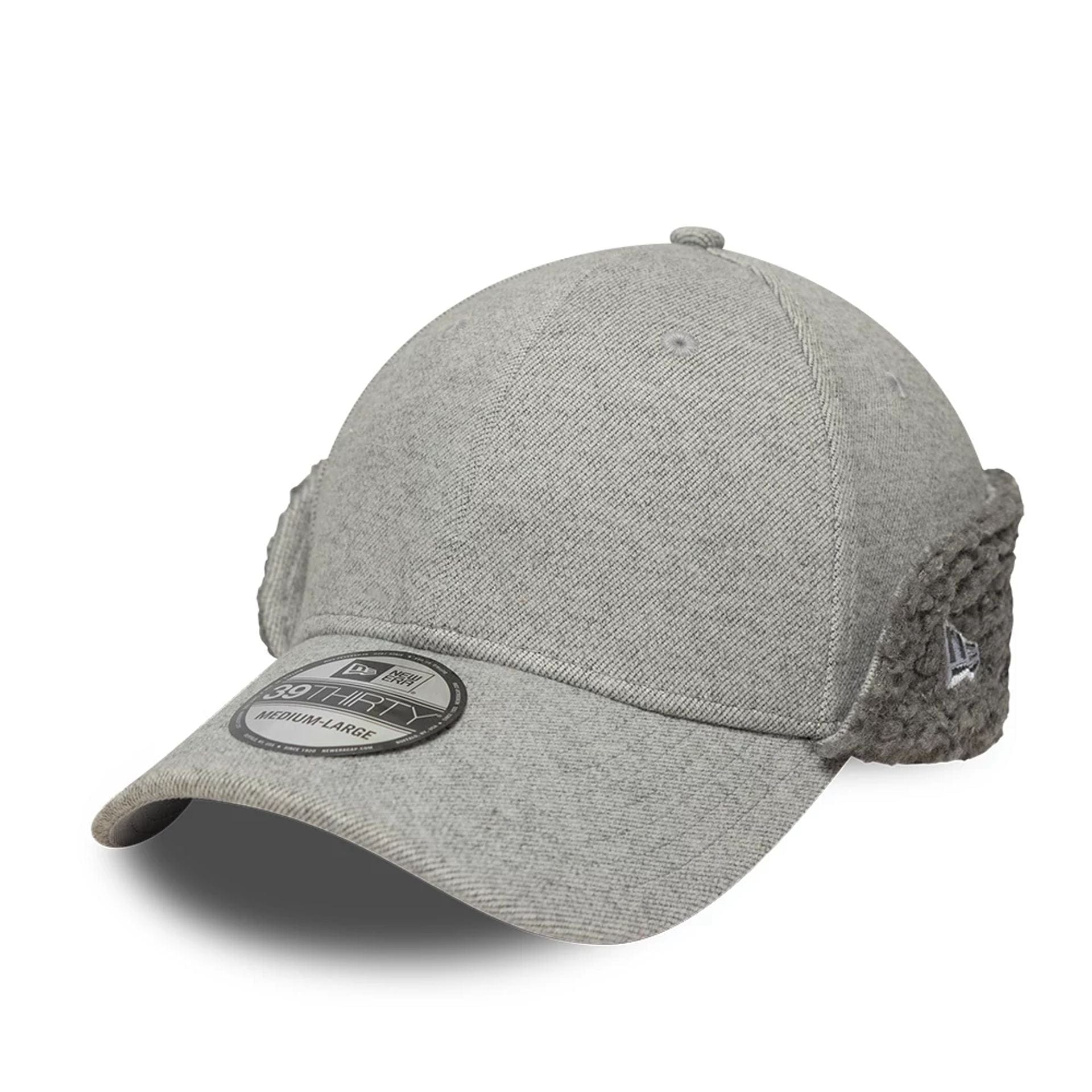 Pictured in this New Era Grey 39THIRTY Downflap Stretch Fit Cap 1