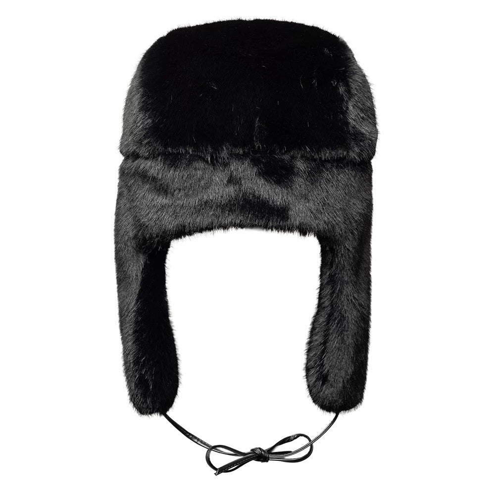 Pictured is this New Era Faux Fur Trapper hat in black. 9