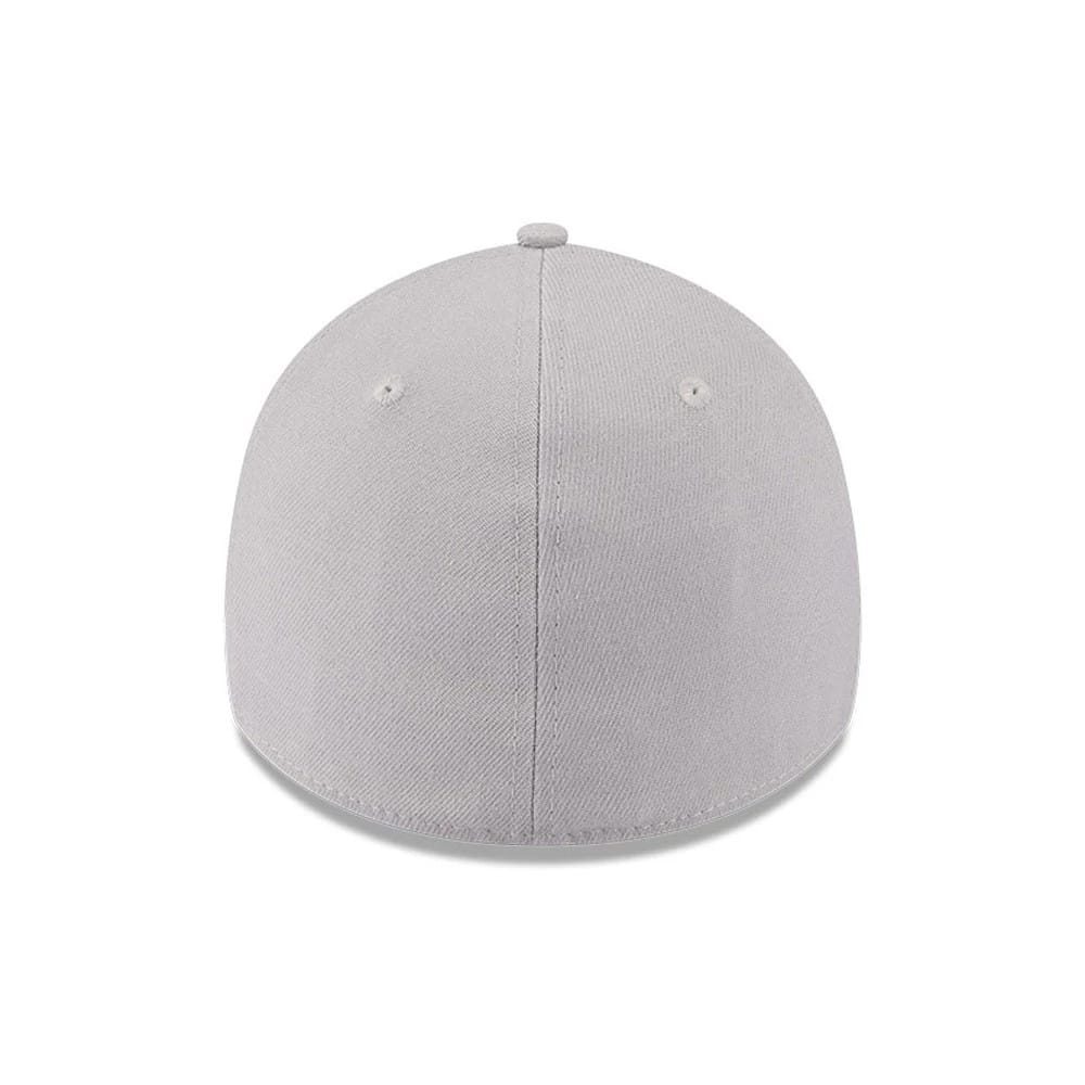 Pictured is this MLB Metallic LA Dodgers 39THIRTY Stretch Fit cap in grey. 4