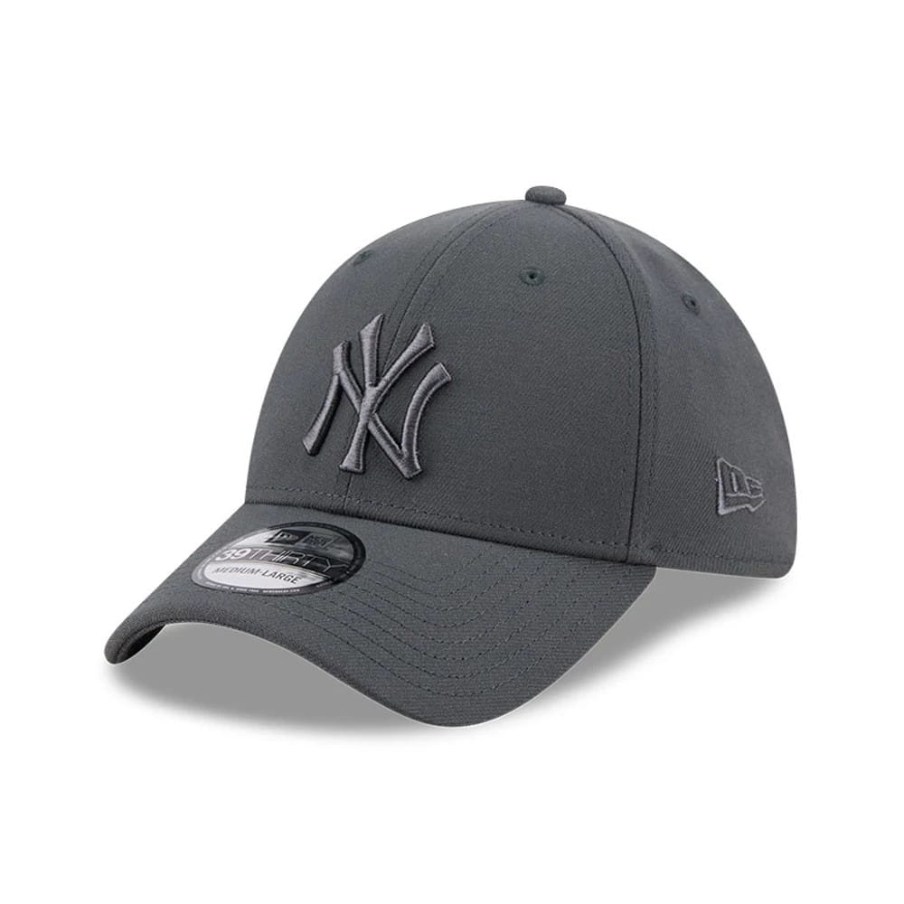 Pictured is this MLB Steel New York Yankees 39THIRTY Stretch Fit cap in charcoal. 1
