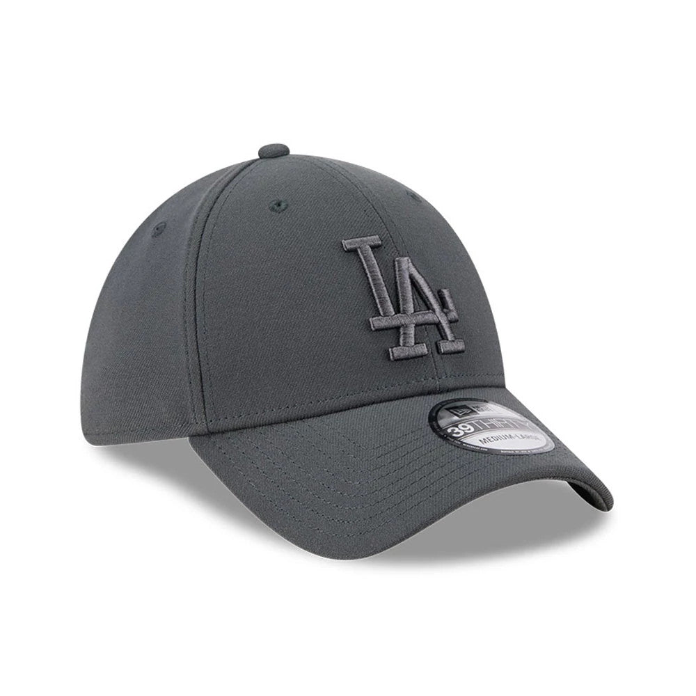 Pictured is this MLB Steel LA Dodgers 39THIRTY Stretch Fit cap in charcoal. 3