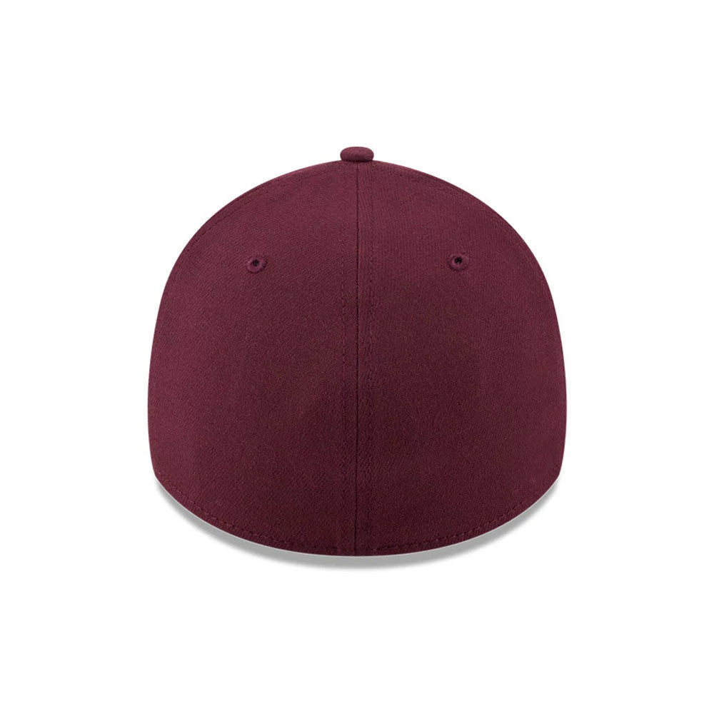 Pictured is this MLB Frosted Rust New York Yankees 39THIRTY Stretch Fit cap in dark red. 7