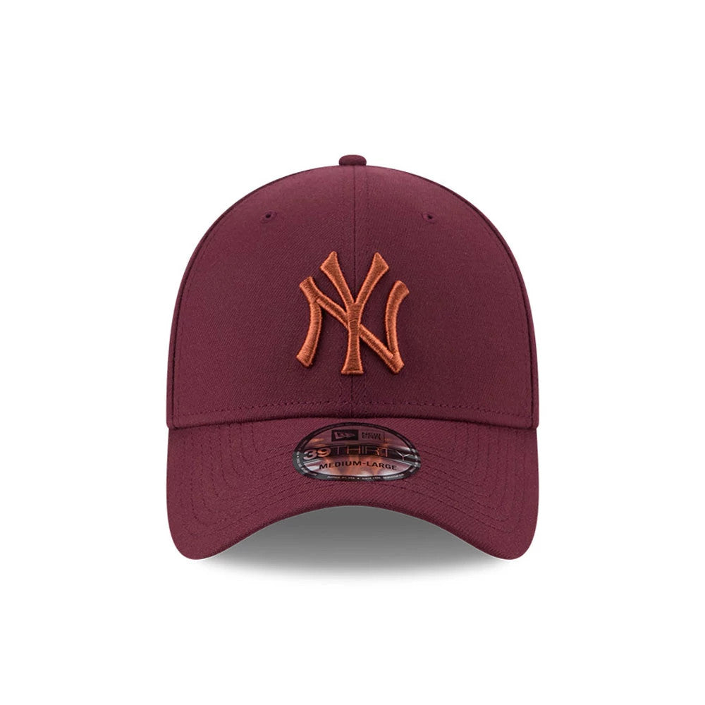 Pictured is this MLB Frosted Rust New York Yankees 39THIRTY Stretch Fit cap in dark red. 3