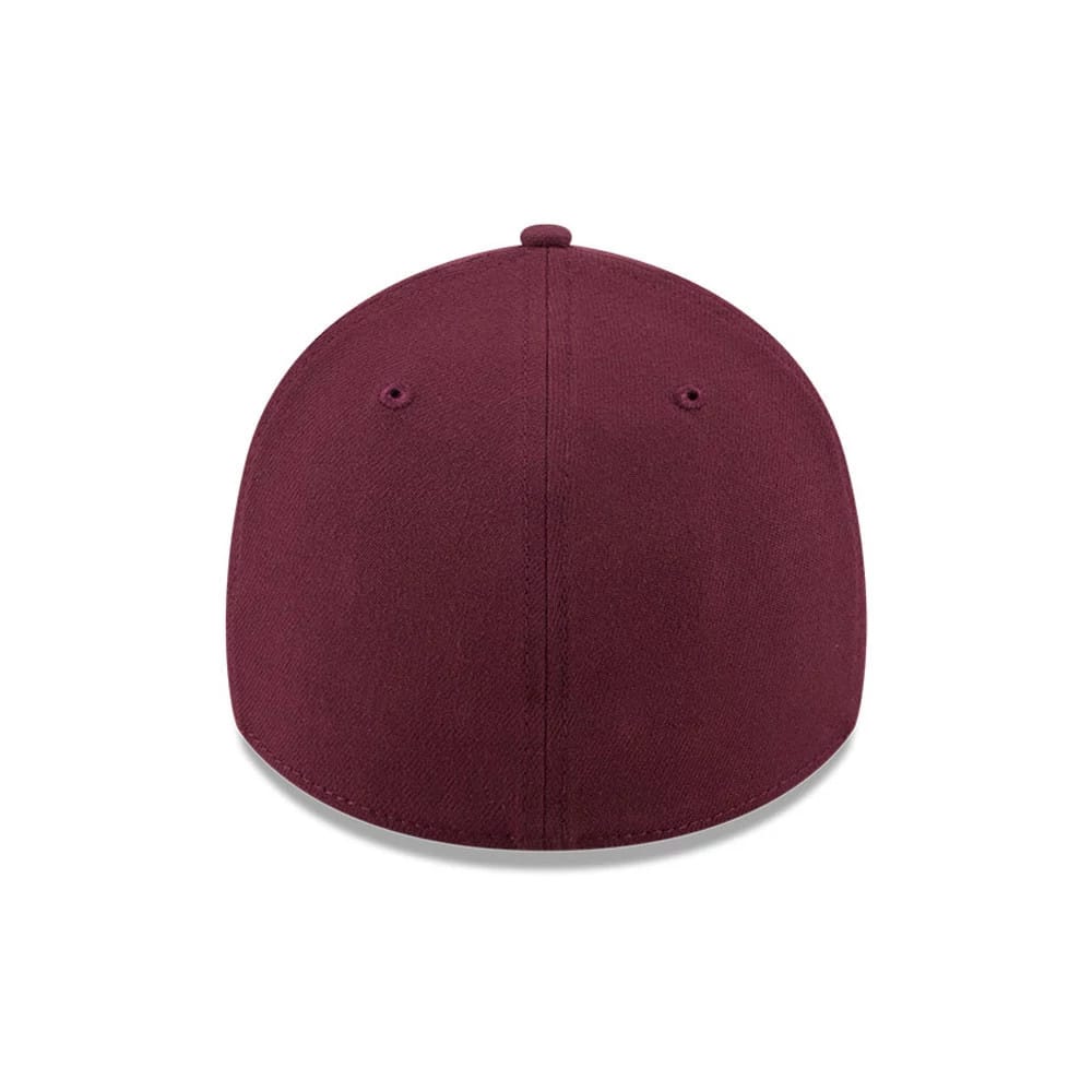 Pictured is this MLB Frosted Rust LA Dodgers 39THIRTY Stretch Fit cap in dark red. 7
