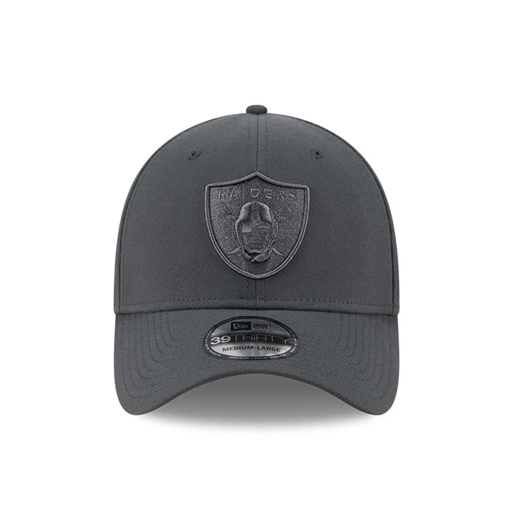 Pictured is this NFL Steel Las Vegas Raiders 39THIRTY Stretch Fit cap in charcoal. 2