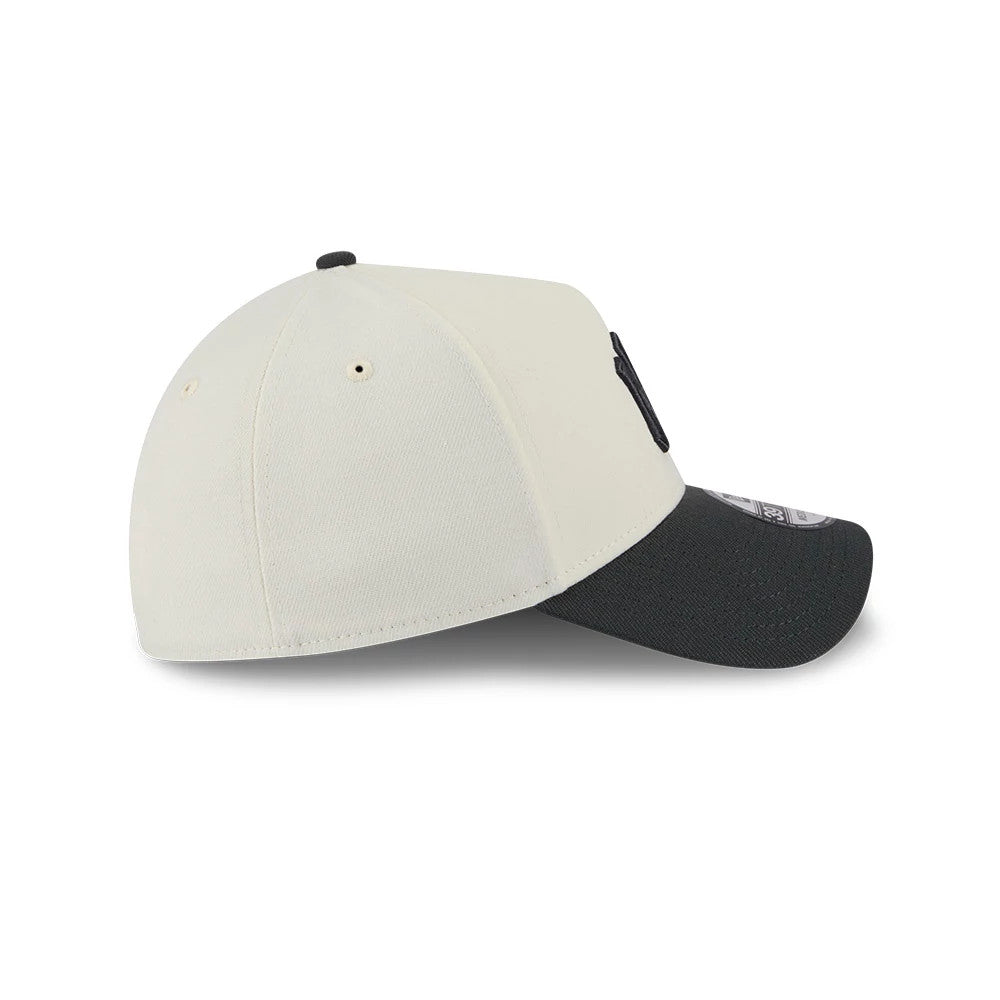 Pictured is this MLB Chrome New York Yankees 39THIRTY A-Frame Stretch Fit cap in cream. 7