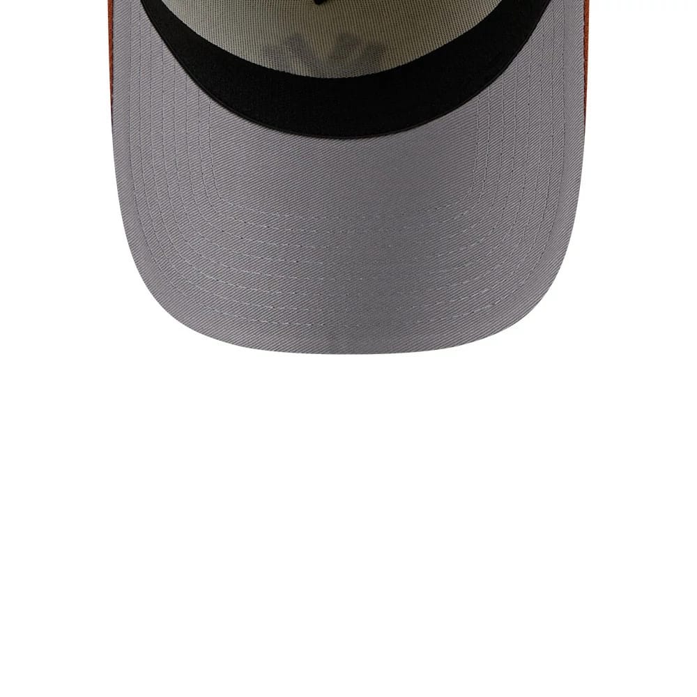Pictured is this MLB Chrome New York Yankees 39THIRTY A-Frame Stretch Fit cap in burnt orange. 2