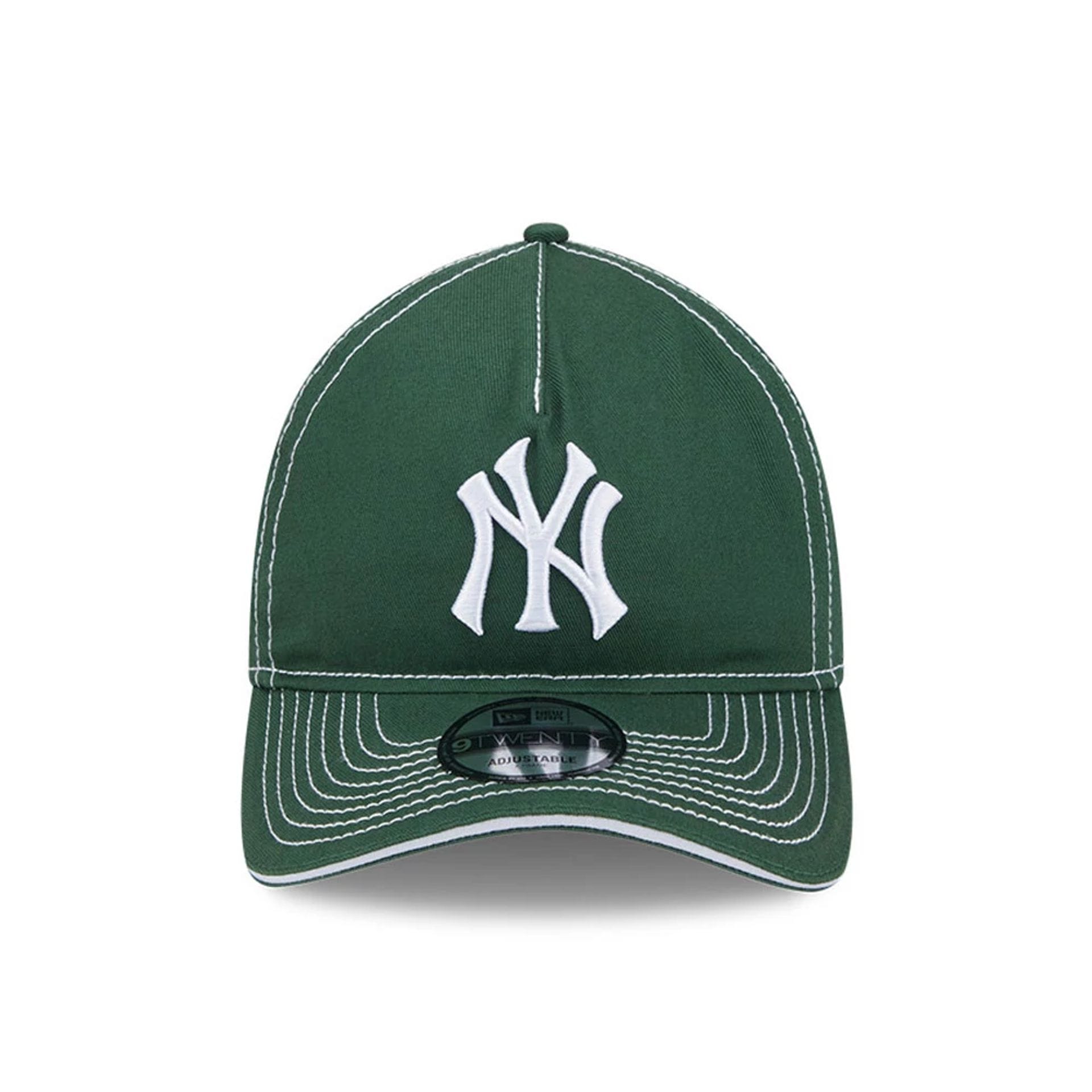 Pictured is this MLB Contrast New York Yankees 9TWENTY A-Frame cap in dark green. 2