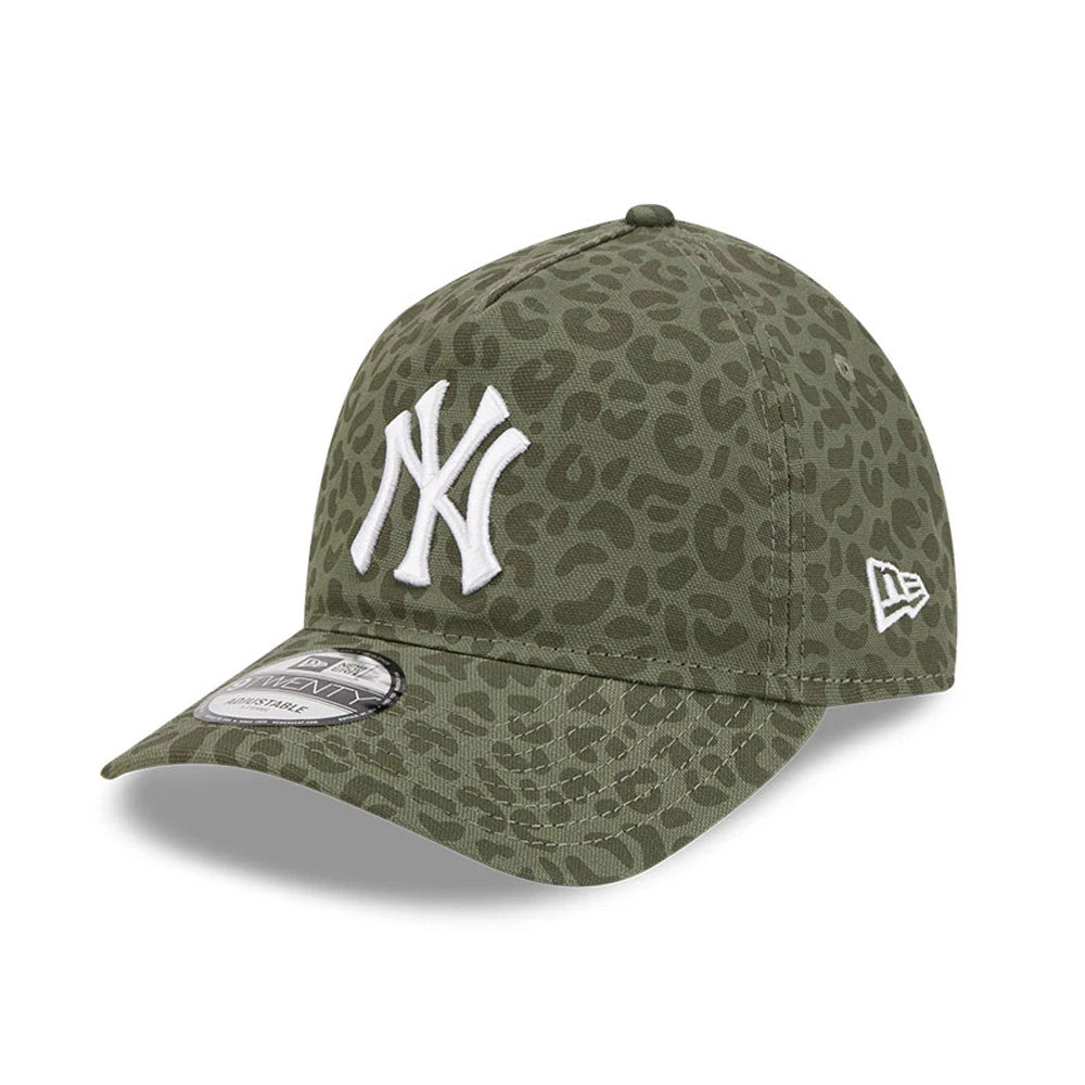 Pictured is this MLB Leopard New York Yankees 9TWENTY A-Frame cap in green. 1