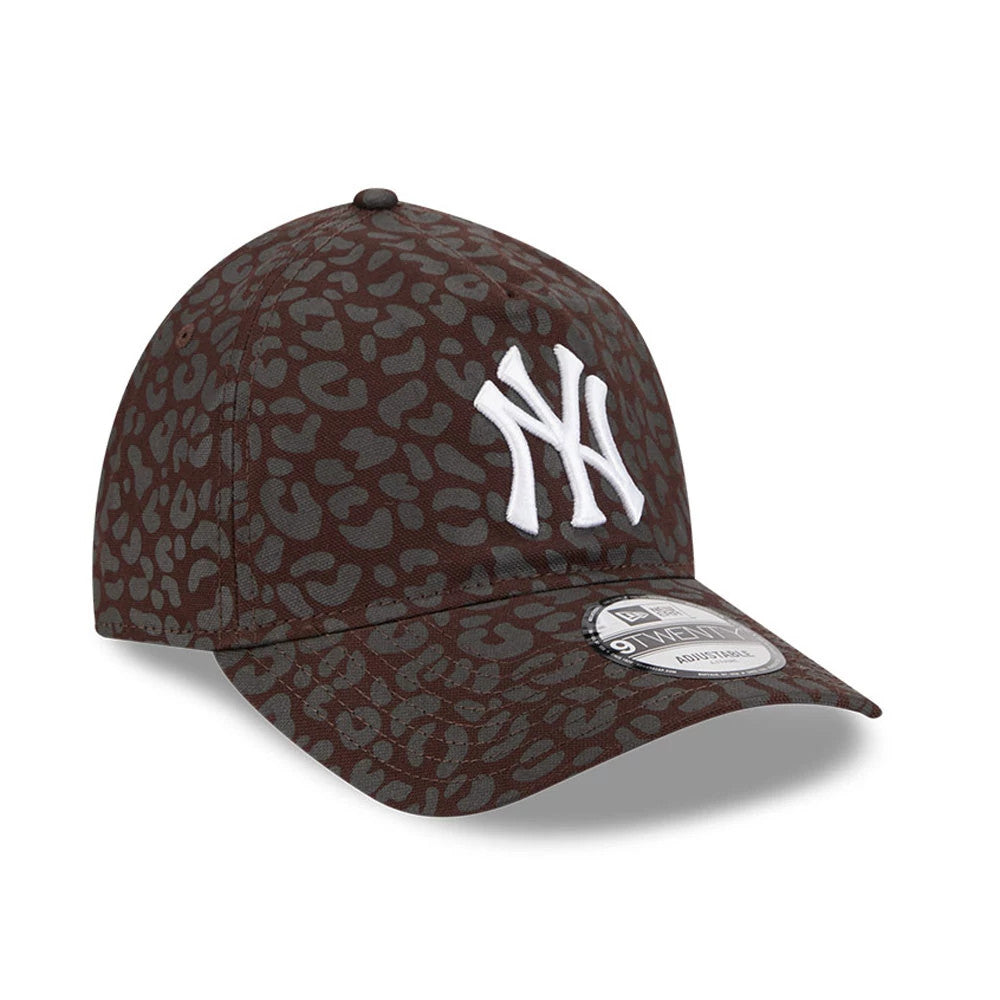 Pictured is this MLB Leopard New York Yankees 9TWENTY A-Frame cap in dark brown. 3