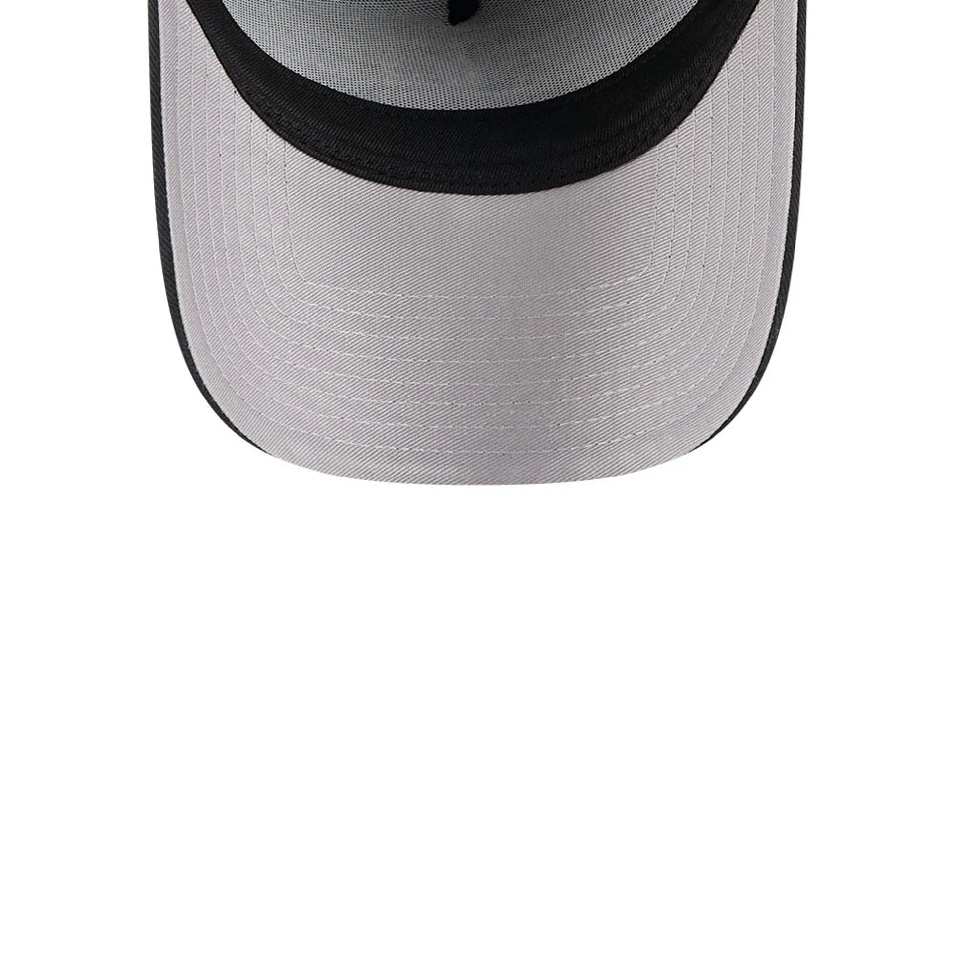 Pictured is this NBA Multi Letter Las Vegas Raiders 9FORTY A-Frame cap in black. 2