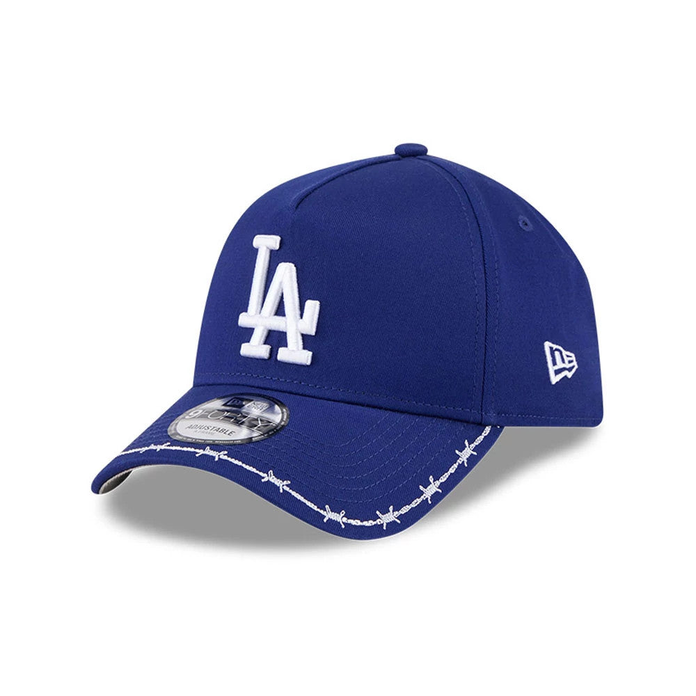 Pictured is this MLB Barb Visor LA Dodgers 9FORTY A-Frame cap in Dark blue. 1