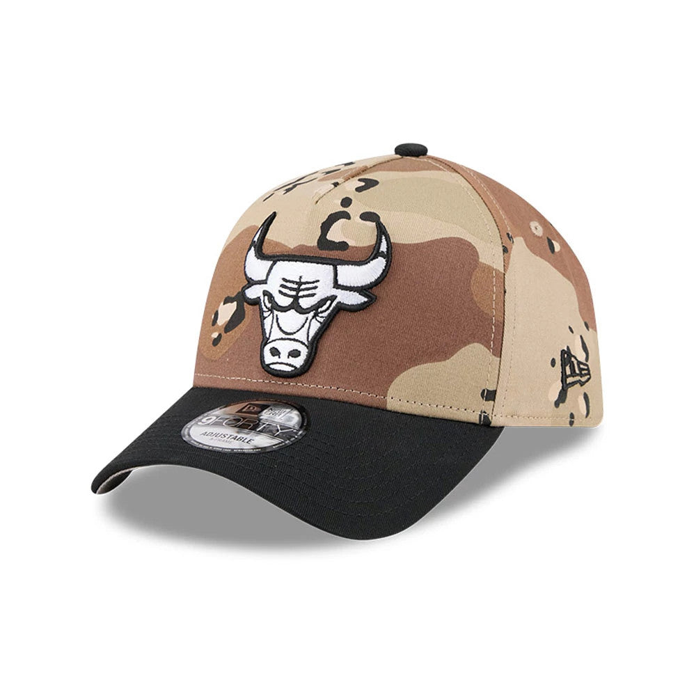 Pictured is this NBA Desert 2 Tone Chicago Bulls 9FORTY A-Frame cap in beige. 1